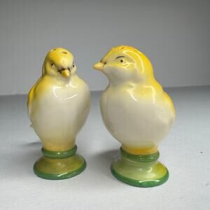 Vintage Canary Salt & Pepper Shakers, Japan, Yellow Birds
